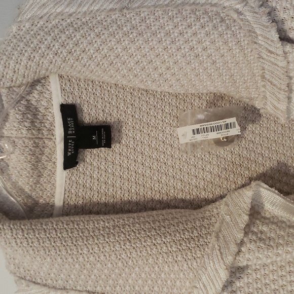 NWT White House Black Market cream tweed jacket size M - Picture 2 of 4